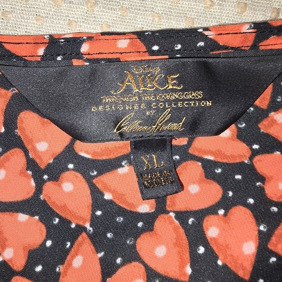 Disney Alice In Wonderland Colleen Atwood Hearts Cold Shoulder Dress Size XL - Picture 3 of 8